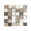 2" x 2" Limestone/Metal/Glass Grid Mosaic Wall Tile