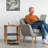 Eidelweiss Tall End Table Nightstand with 2 USB Ports, 2 Power Outlets, and 2 Storage Shelves-342656813