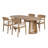 Oriel Outdoor 4-Person Acacia Wood Dining Set With Water-Repellent Cushions-129674156-129674158