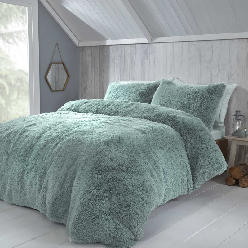Canvey Solid Colour Duvet Cover Set with Pillowcases Included, Double - 2 Standard Pillowcases, Blue