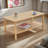 Open Storage Coffee Table Rectangular Center Table with 2-Tier Shelf-357481998