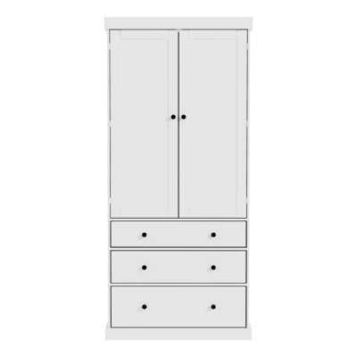 Armoire de cuisine TOPMAX 77" style ferme, haute et autoportante, avec 3 étagères réglables, 8 tablettes de porte et 3 tiroirs, idéale pour la cuisine ou la salle à manger. Couleur : blanc.