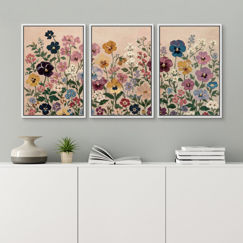 Reproduction d'art floral rétro pour jardin botanique rétro, H 36 po x l 24 po x P 1,5 po, Blanc