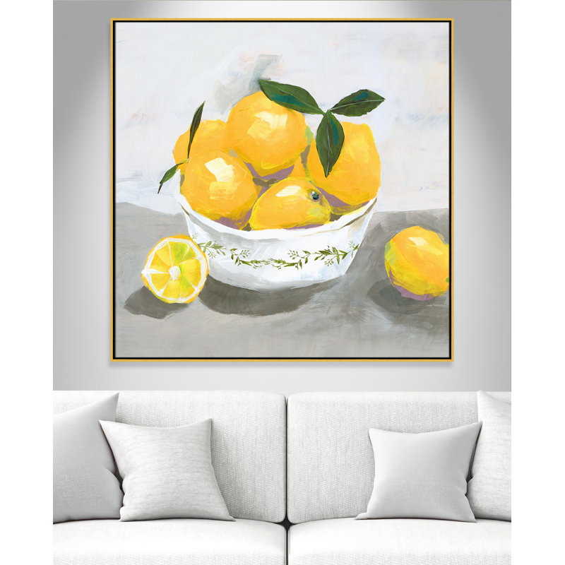 Lemons by Isabelle Z, 46.5" H x 46.5" W x 2" D, Gold Framed Canvas