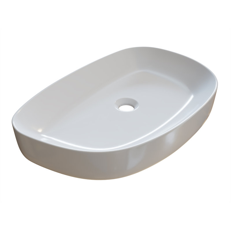Ceramic Vessel Bathroom Sink, Gloss White