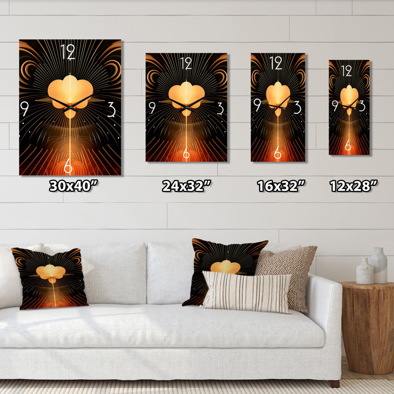 Horloge murale géométrique surdimensionnée, H 32 po x l 24 po x P 1 po