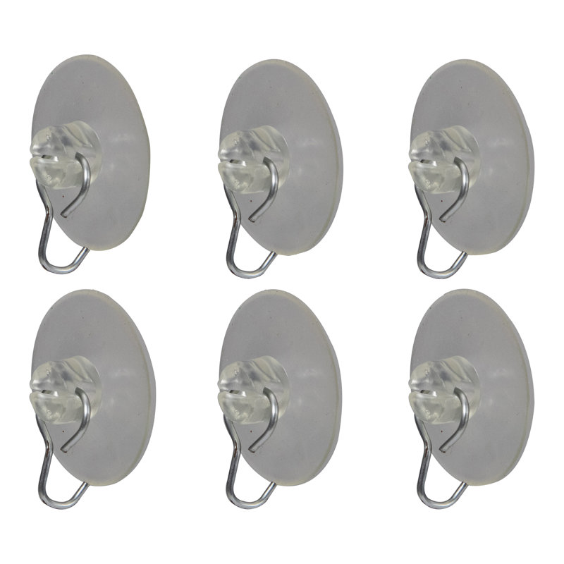 Clear Suction Cups with Hook 1.25"