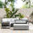 5-Piece PE Wicker Outdoor Conversation Set with Extendable Side Tables and Comfortable Cushions-2099125032