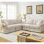 Canapé en L, canapé modulaire à 5 places, beige rembourré avec accoudoirs roulés et assise modulable confortable, structure à dossier rembourré-1718949784