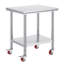 Table de travail en acier inoxydable avec roulettes 24 x 30 Table de préparation avec roulettes Table de travail robuste pour la cuisine commerciale