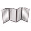 Barrière pour animaux - Barrière pour chiens, portes, escaliers ou maison - Autoportante, pliante, brune, en bois arqué