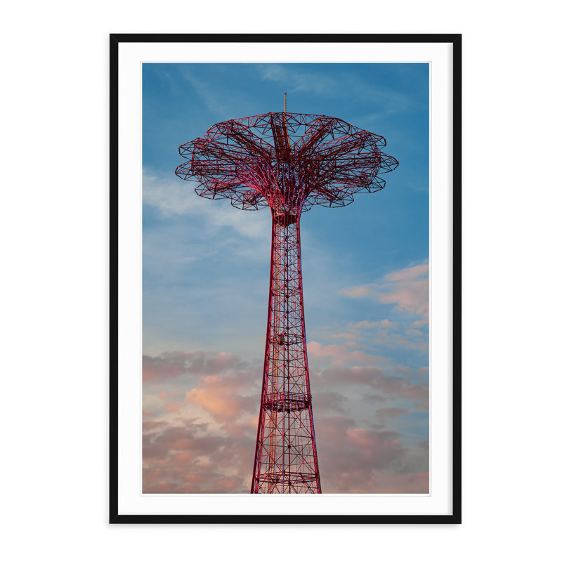 Parachute Drop - Picture Frame Photograph on Paper, 40" H x 28.5" W x 1" D, Black Framed