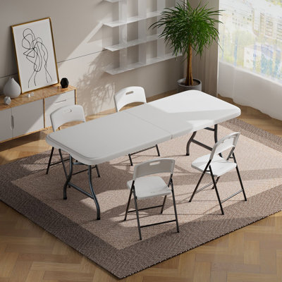 6 ft. Heavy Duty Portable Commercial Folding Table with Handle