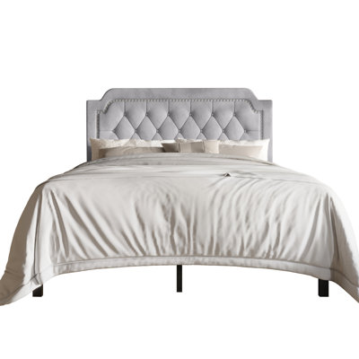 Dwayna Upholstered Velvet Panel Headboard Design Bed