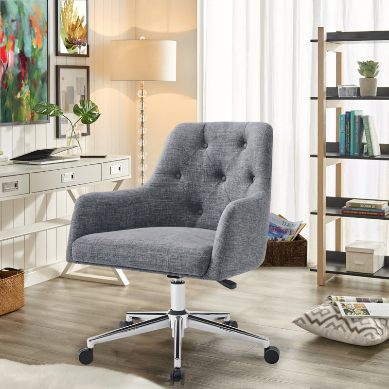 Chaise de bureau Hardy avec hauteur réglable et capitonnage à boutons, standard