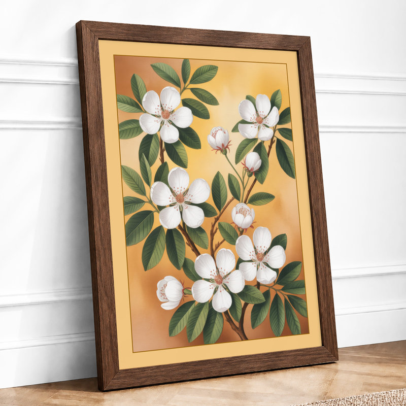 Flowering Study Botanical - Framed Print, Walnut, A1 - 84.1 x 59.4 cm