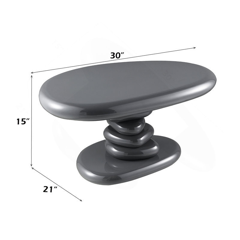 Table de bout grise ultrabrillante