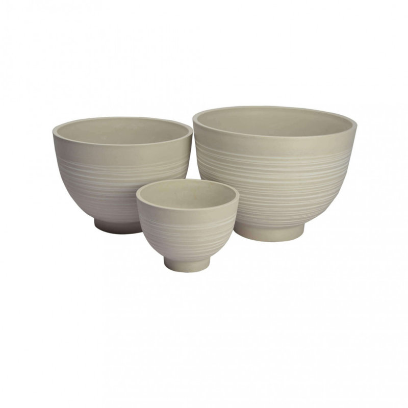 Keshana Floor Vase - Set of, 32cm H x 45cm W x 45cm D, White, 3 pieces