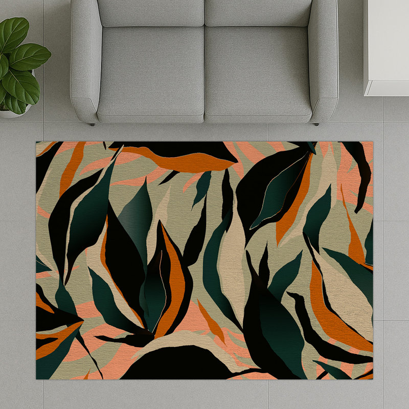 Floral Area Rug, Rectangle 155 x 230 cm