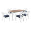 Ensemble de salle à manger d'extérieur en aluminium avec 6 fauteuils empilables Baxley par Modway-785766342