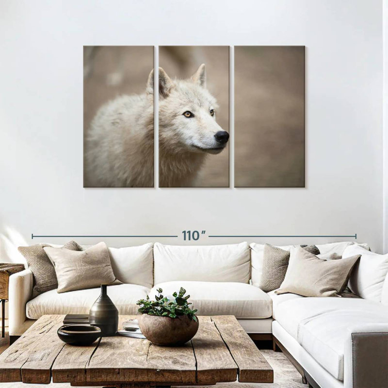 Brampt Arctic White Wolf, 48" H x 74" W