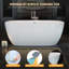 Baignoire autoportante de 55 po en acrylique, baignoire autoportante contemporaine avec trop-plein et bonde escamotable anti-blocage, certifiée Cupc, blanc brillant