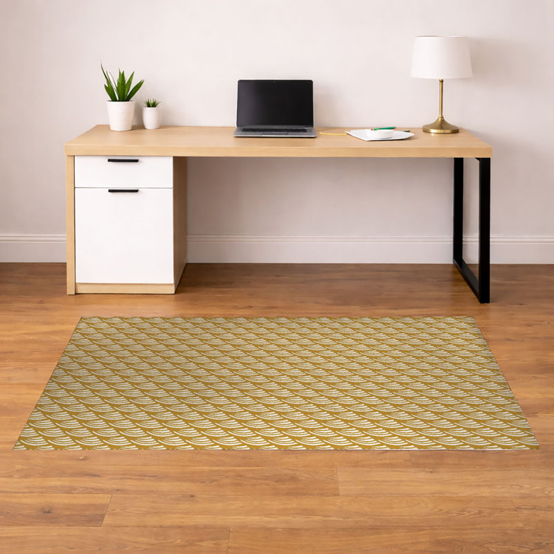 Tapis de bureau léger Diagonal Wave, 60" W x 36" D, Ocre doré