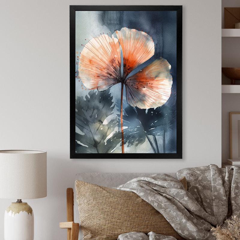 Feuilles de palmier tropical Ginkgo V - impression, Cadre photo noir, H 20 po x l 12 po x P 1 po