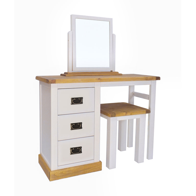 Eisley Dressing Table with Mirror, Grey/Brown