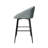 BLACK METAL SWIVEL COUNTER CHAIR IN LIGHT GREY VELVET-1634563063
