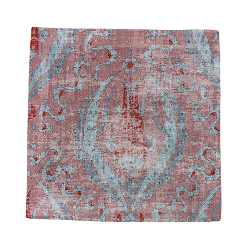 Byzantine Jewel Hemstitch Cocktail 6" Linen/Cotton Napkin, Red