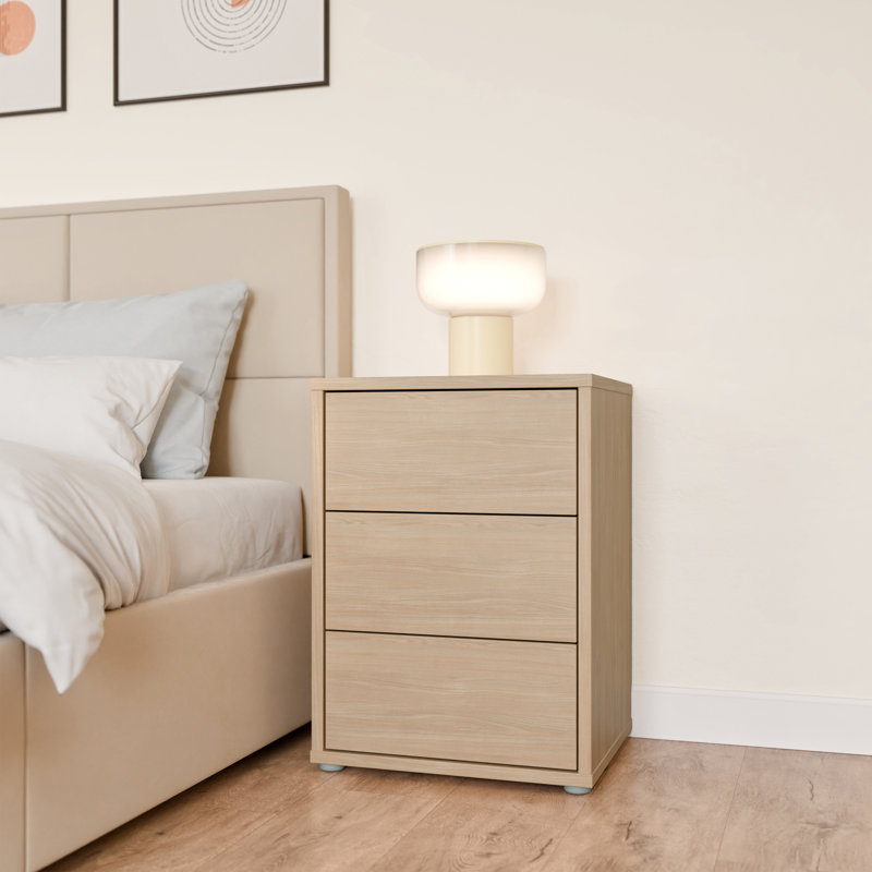 49.8cm W Manufactured Wood Bedside Table, Brown