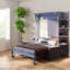Grand lit escamotable avec canapé, bois MDF peu encombrant, solution pour maison moderne