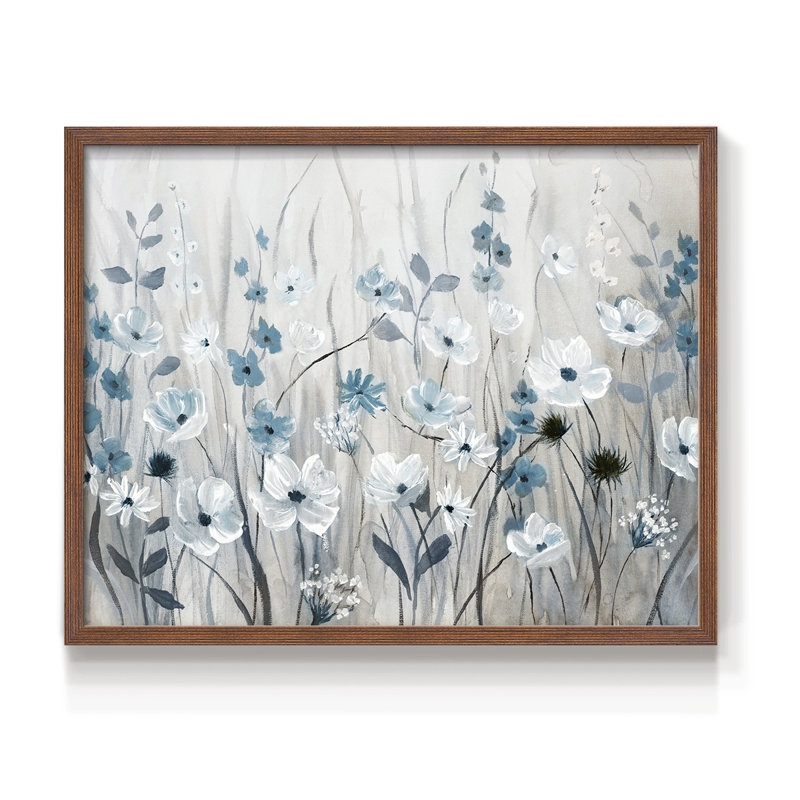 Blue Meadow Field -Framed Print - Restickable