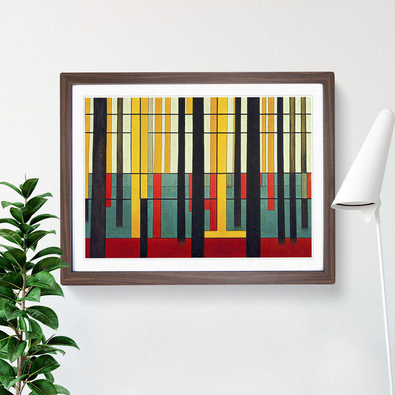 Abstract Spring Forest Vol.1 - Framed Print, 46cm H x 64cm W x 2cm D, Walnut