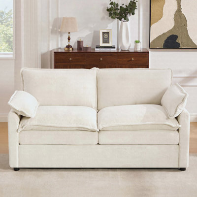 67.7" Loveseat Sofa with Double Cushion & Side Storage Pockets
