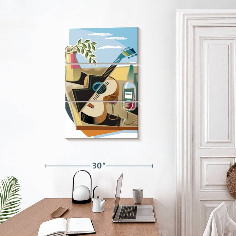 Abarca, guitare et vin, H 32 po x l 20 po