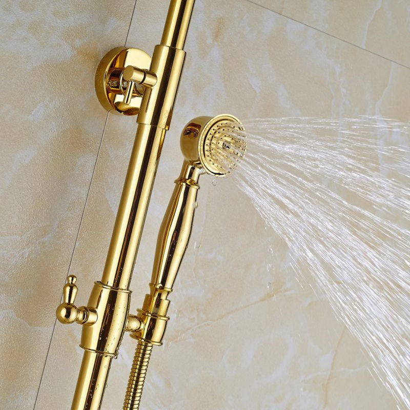 Juno Turin 8 Gold LED Luxury Rainfall Shower Faucet with Hand Shower