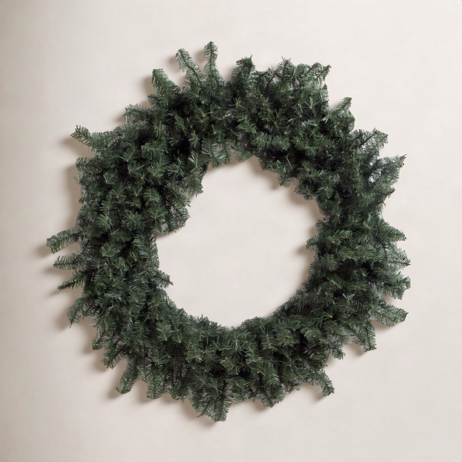 Artificial Canadian Pine Wreath Unlit, 20" H x 20" W x 3" D