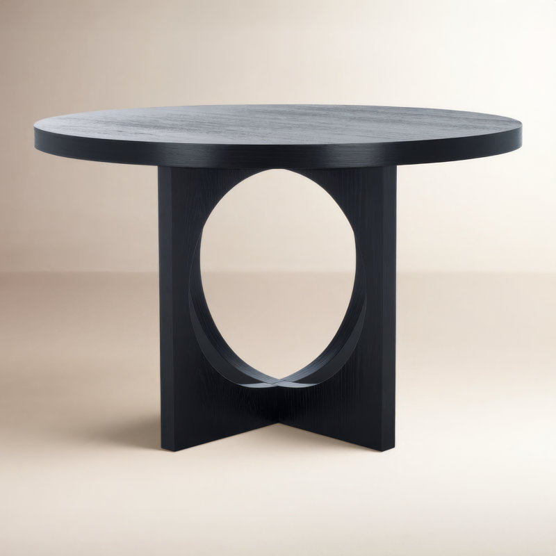 Vischer Round Dining Table, Black