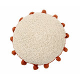 Circle Tassels Cotton Blend Reversible Throw Pillow