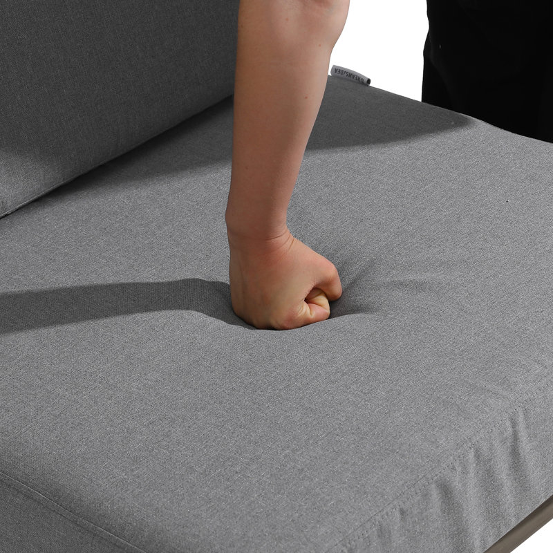 Ensemble de sièges d'extérieur 2 pièces avec coussins pour patio ou jardin Polett, Gris, Brun