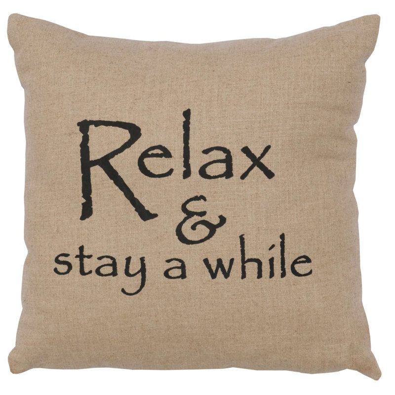 Wooded River Image Pillow - Relax - Linen Gray, Gray