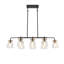 8-Light Linear Farmhouse  Finish Dimmable Kitchen Island Light Fixture With Glass Shade