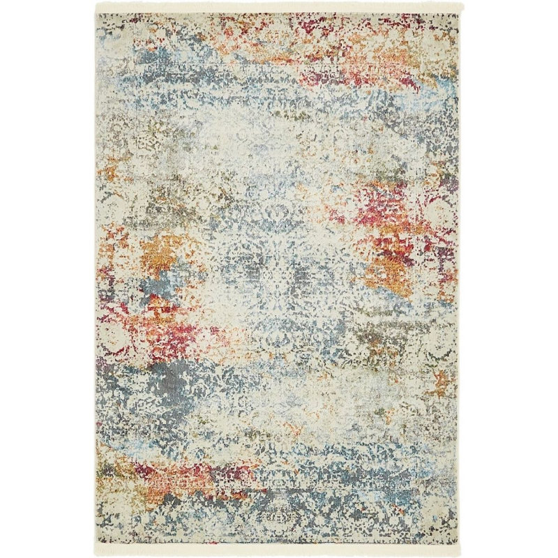 Oriental Indoor Rug, Rectangle 4'3" x 6'