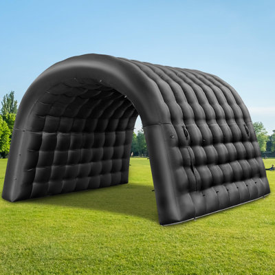 10x10x9ft Inflatable Sports Tunnel Entrance with Blower, Black – Event Inflatable Tunnel Tent for Team Intros and Business Promotion