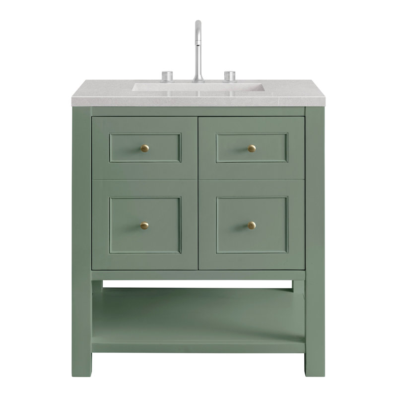 Breckenridge 30'' W Single Vanity, Charcoal Soapstone, Smokey Celadon, 8" Widespread