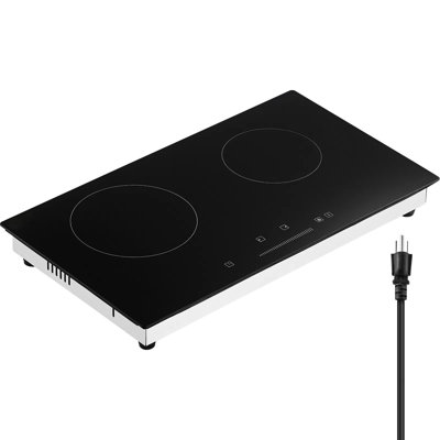Electric Cooktop, 24 Inch, 2 Burners, 1800W Ceramic Radiant Cooktop, Touch Control, 9 Heat Levels, 120V