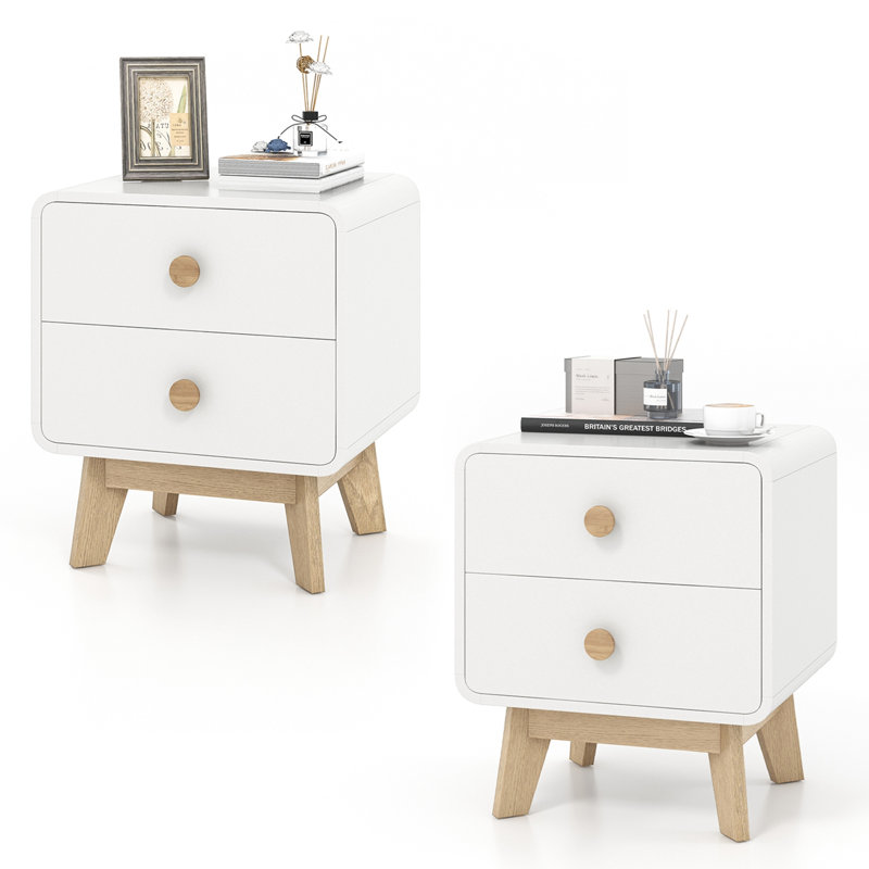 Kayslee 18.5'' W Nightstand, Set of 2, White