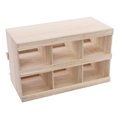 Boîte de nidification en bois 6 trous pour poulets